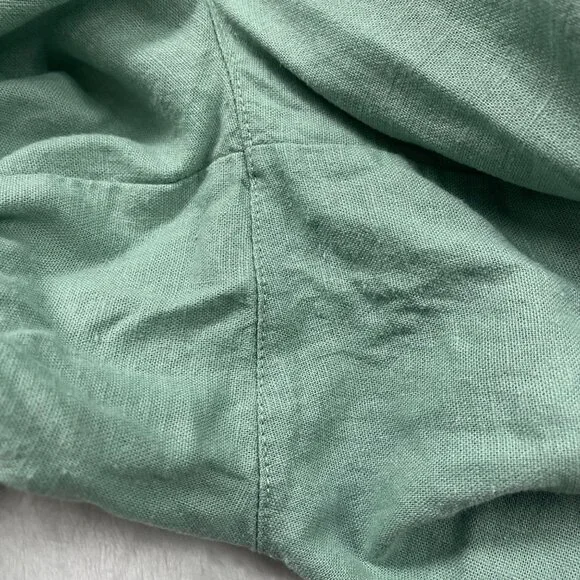 GAP Wide Leg Pants Women's Large Green‎ Pull On Style Linen Rayon Blend Relaxed - Picture 6 of 10